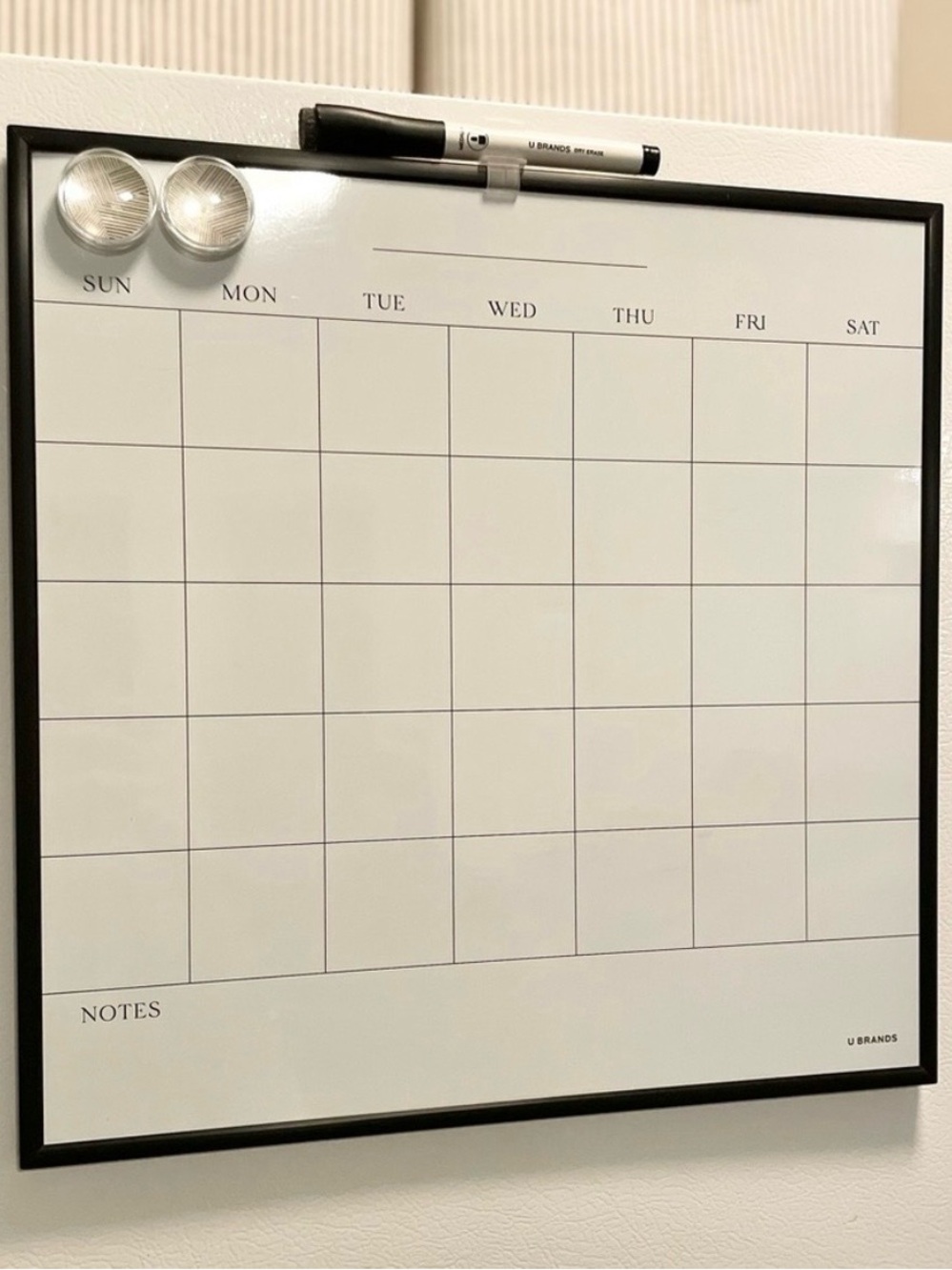 Framed Magnetic Dry Erase Wall Calendar Board